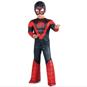 NWT Jazwares Boys Spider-Man Miles Morales Costume Muscle Halloween Cosplay